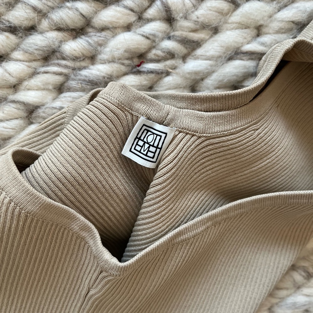 Toteme one shoulder rib knit dress